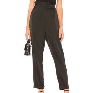 About Us Janie black satin high waisted pants